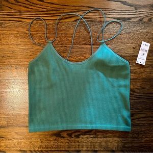 teal crop tank